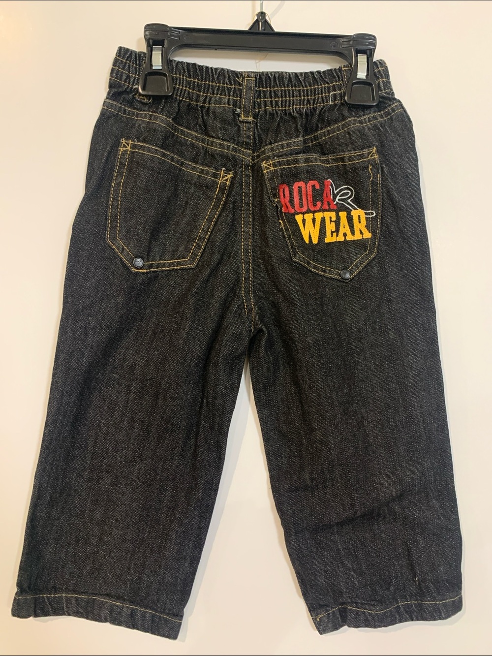 Rocawear Black Jeans with Red and Yellow Logo